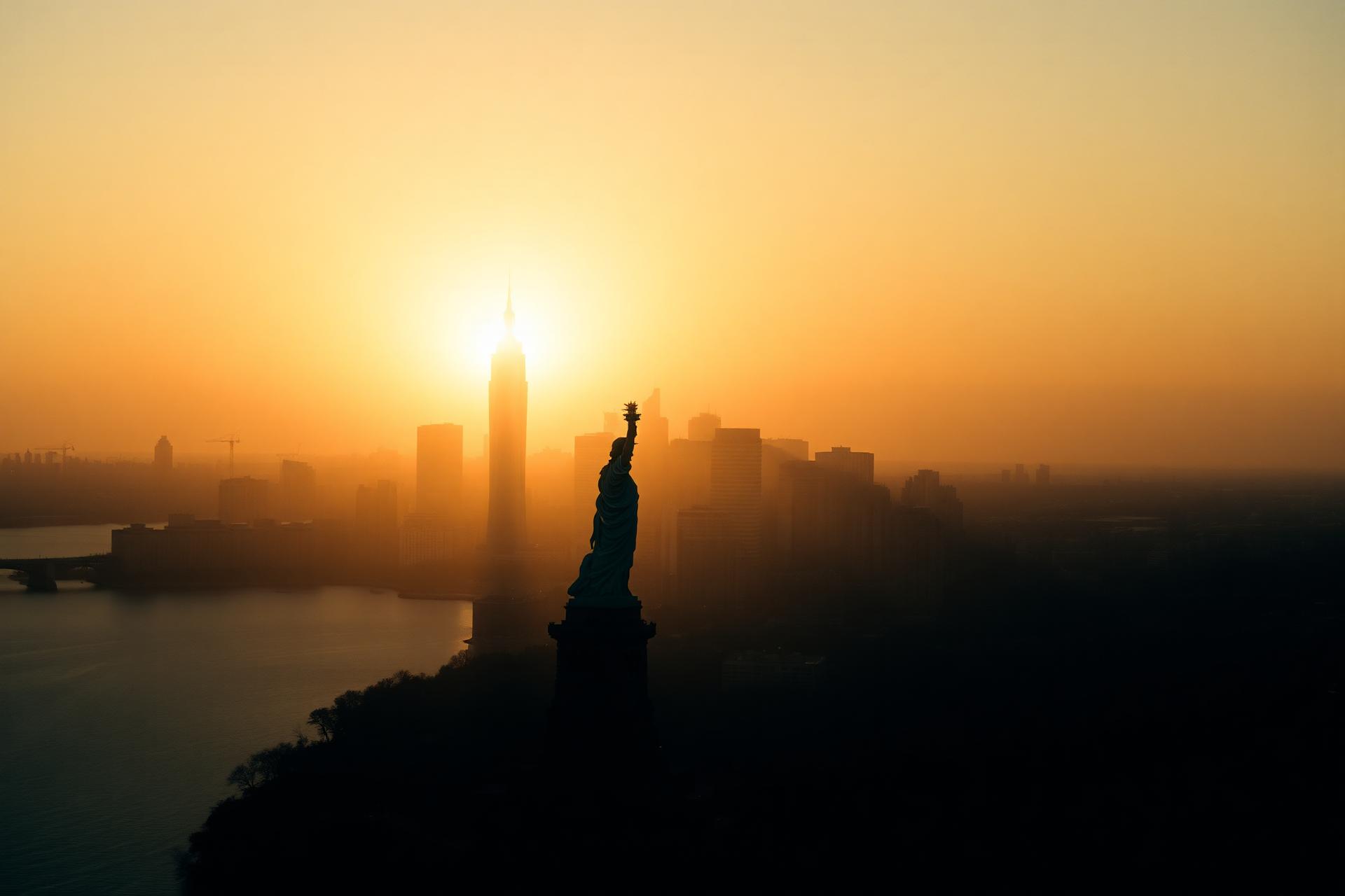 Statue of Liberty at sunrise